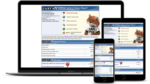 sample vehicle history report